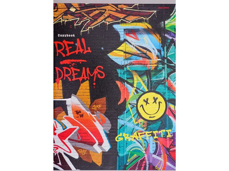 Тетрадь КЛЕТКА А4 96л «УЛИЧНОЕ ГРАФФИТИ-4» (цвет. мелов. обл., лен)