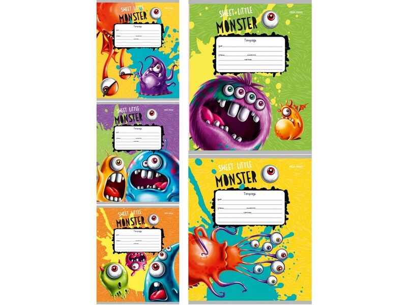 Тетрадь ЛИНИЯ 12л «УЖАСНЫЕ И СМЕШНЫЕ» (цвет. мелов. обл.)