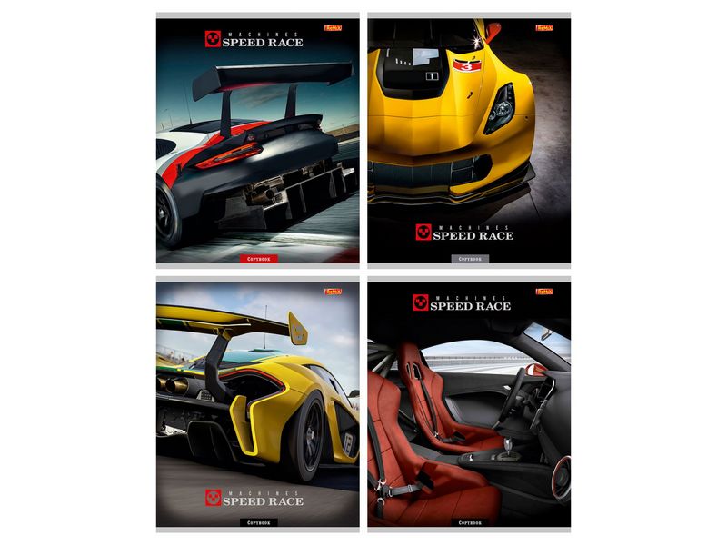 Тетрадь КЛЕТКА 36л «ЭКСКЛЮЗИВНЫЕ ГИПЕРКАРЫ» (цвет. мелов. обл., второй блок)