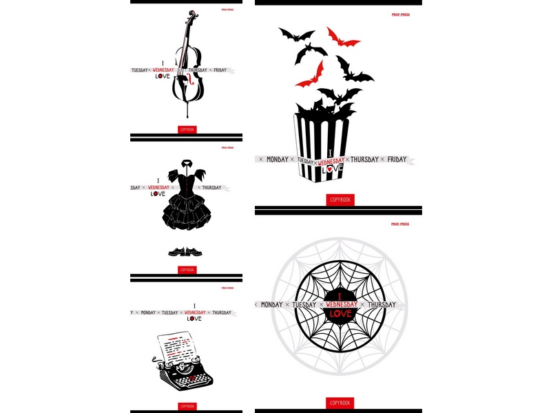 Тетрадь КЛЕТКА 48л «WEDNESDAY WHITE» (цвет. мелов. обл.)