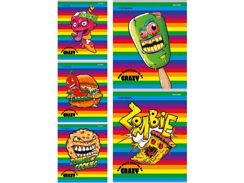 Купить оптом Тетрадь КЛЕТКА 48л «ЗОМБИ-ЕДА» (цвет. мелов. обл.) в Луганске