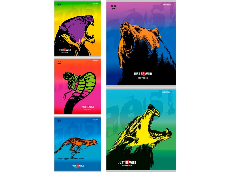 Тетрадь КЛЕТКА 48л «РИСУНКИ ДИКИХ ЖИВОТНЫХ» (цвет. мелов. обл., лен)