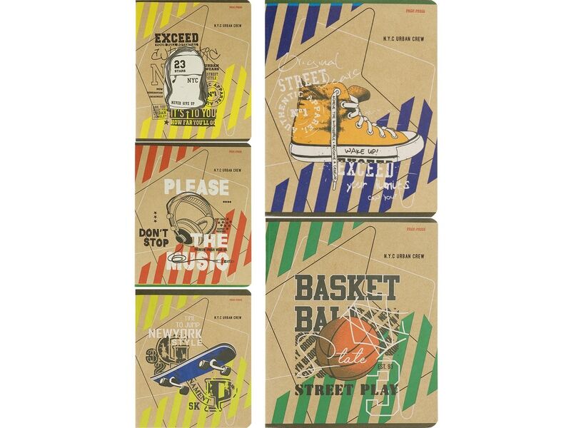 Тетрадь КЛЕТКА 48л «УЛИЧНАЯ МОДА» (крафт)