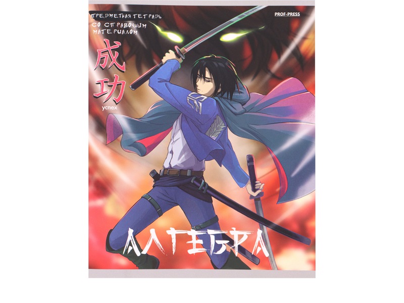 Тетрадь КЛЕТКА 48л «АЛГЕБРА. АНИМЕ» (цвет. мелов. обл.)