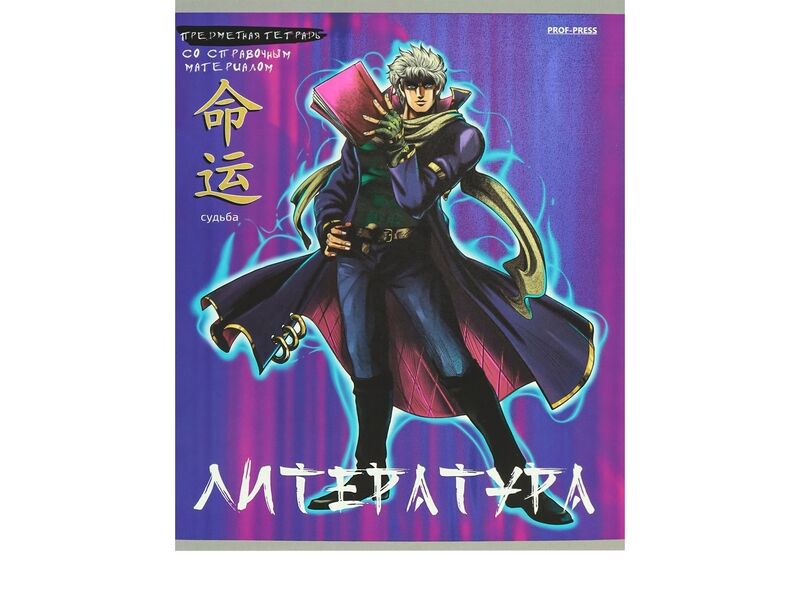 Тетрадь ЛИНИЯ 48л «ЛИТЕРАТУРА. АНИМЕ» (цвет. мелов. обл.)