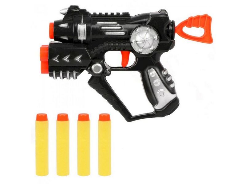 Бластер 14 см с мягкими пулями в пак. 380C