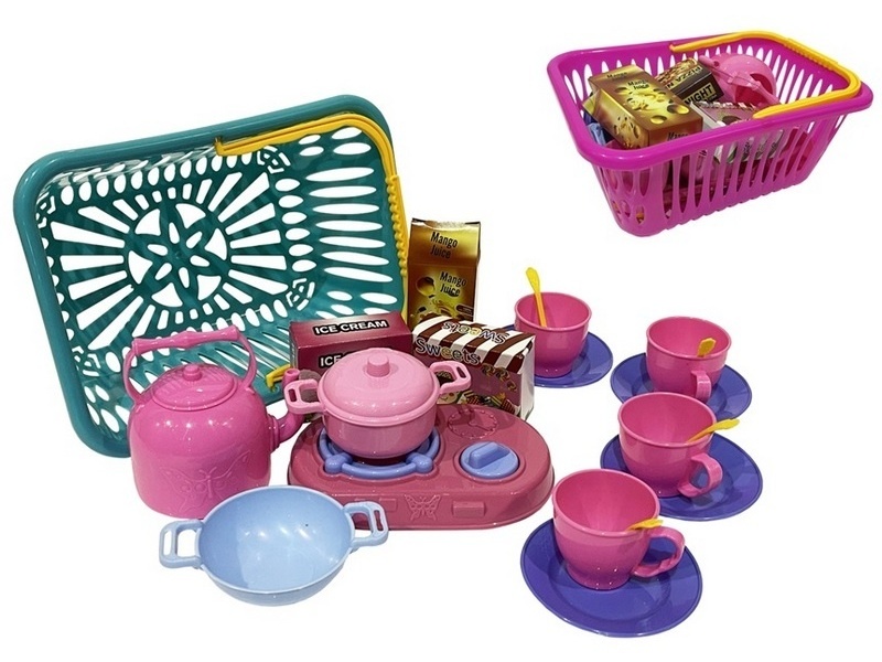 Набор посуды 19 предметов в корзинке 5024