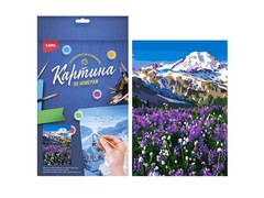 Картина на картоне с красками 20х28,5 см по номерам. ЦВЕТОЧНЫЕ ЛУГА