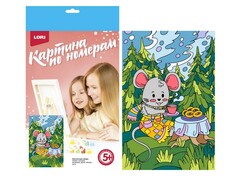 Картина на картоне с красками 20х28,5 см по номерам. ЛЕСНОЕ ЧАЕПИТИЕ