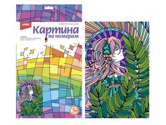 Картина на картоне с красками 20х28,5 см по номерам. «АНИМЕ. Природа души»