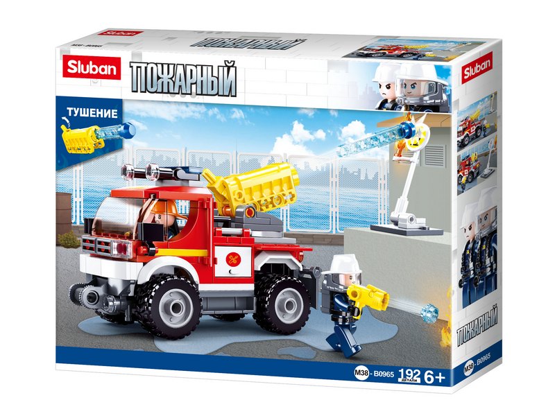 Конструктор "Пожарная машина" 192 дет. в кор. M38-B0965