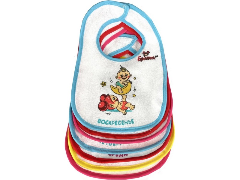 Набор нагрудников махровых на липучке «Неделька №7»1061-1