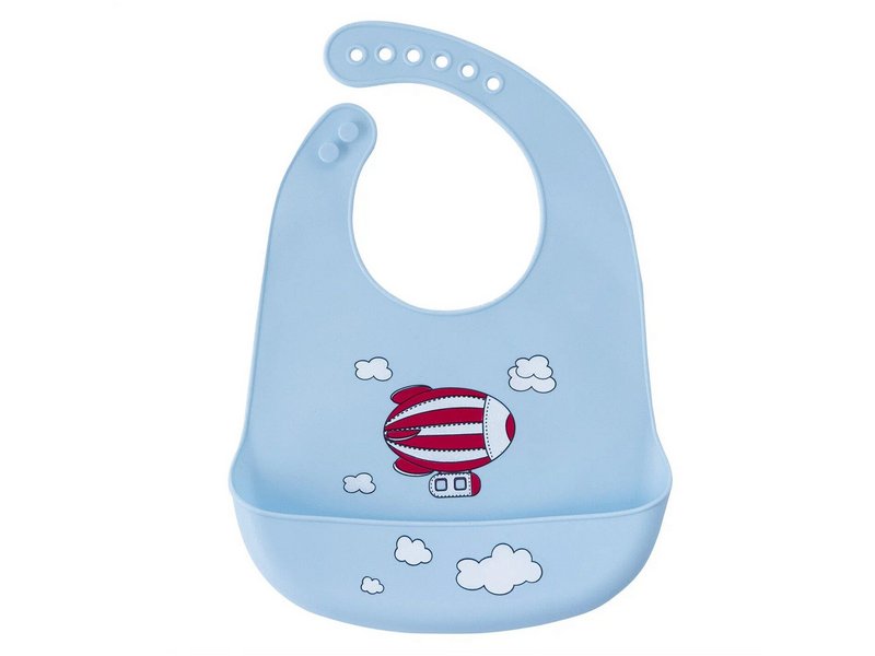 Нагрудник силиконовый с карманом (3мес+) 30*22 см 1602