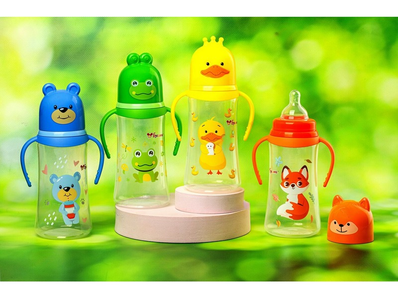 Бутылочка с широким горлышком 360 мл с ручками ПП 7711