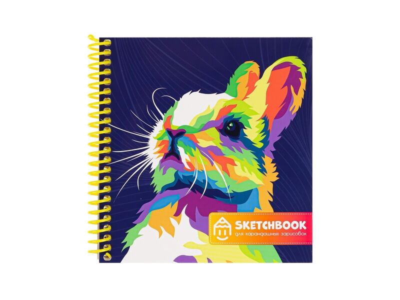 Скетчбук А6 64л «КРОЛИК» (спираль, глян. лам.)