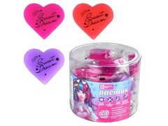 Ластик 40*37*10 мм «СЕРДЕЧКИ» (ПВХ) 24шт/уп