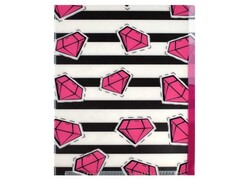 Папка-уголок А5 для документов «БРИЛЛИАНТЫ» (пластик, 3 отделения)