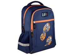 Рюкзак школьный «СЛЕДЫ» 31*42*15 см (полиэстер, 1 отделение на молнии, формоустойчивая спинка)