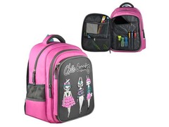 Рюкзак школьный «ЗАЙКИ ФЕШН» 29*38.5*13.5 см (полиэстер, 2 отделения на молнии, формоустойчивая спинка)