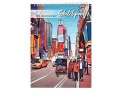 Скетчпад 185*250 мм 30 л «МЕГАПОЛИС» (гребень, офсет, мат. лам.)