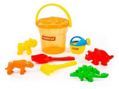 Набор №320: ведро "Макси", сито "Бабочка", лопата №6, грабли №6, формочки (тигр + мамонт + динозавр №1 + динозавр №2), лейка малая №4