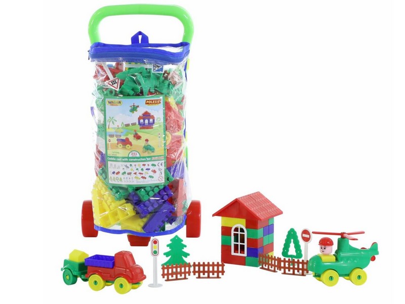 Тележка "Caddie" + конструктор "Строитель" 251 эл. в пакете (v2)