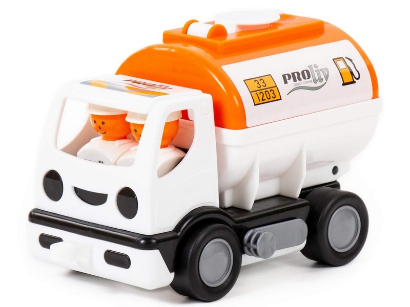 Автомобиль с цистерной "Мой первый грузовик" "PROliv" оранжевый в сеточке