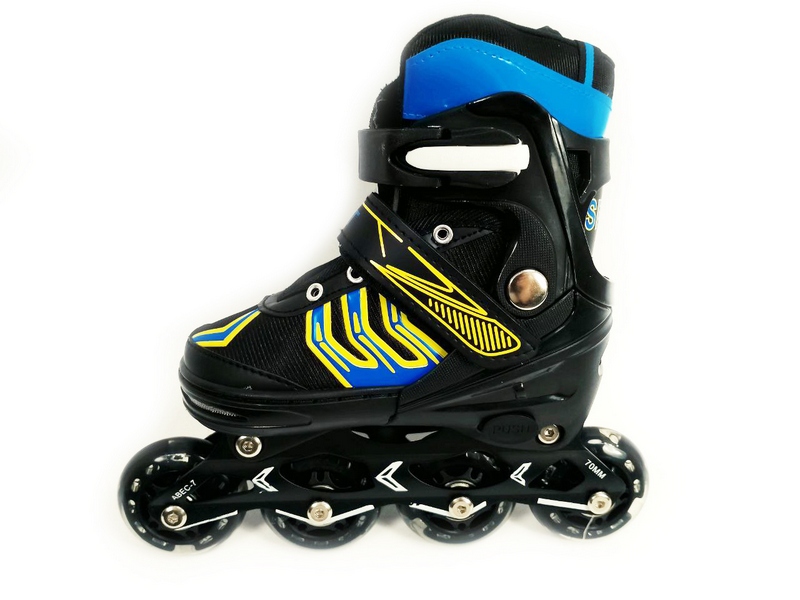 Ролики 31-34 р. (металл. рама, свет. колеса) в сумке 605M