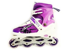 Ролики 39-42 р. (металл. рама, свет. колеса) в сумке 611L