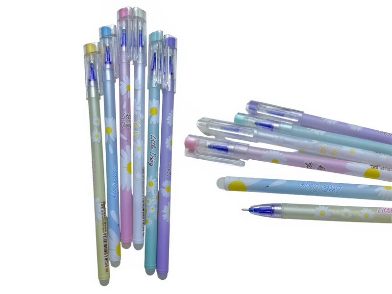 Купить оптом Ручка гелевая со стираемыми чернилами «РОМАШКИ» 0,5 мм СИНЯЯ (12шт/уп) в Луганске