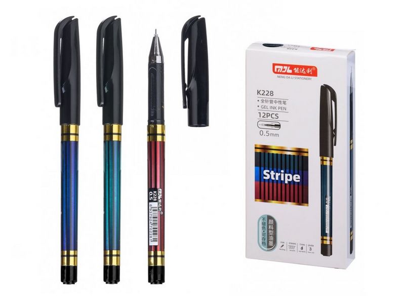 Купить оптом Ручка гелевая "Stripel" цветной корпус 0,5 мм ЧЕРНАЯ (12шт/уп) в Луганске