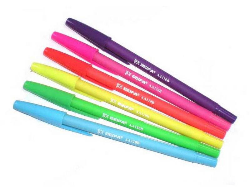 Ручка шариковая «BEIFA» цветной корпус 0,7 мм СИНЯЯ (50шт/уп)