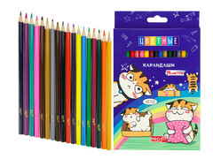 Карандаши цветные 18цв. «КОШАЧЬЯ МАГИЯ» КЦ-2540