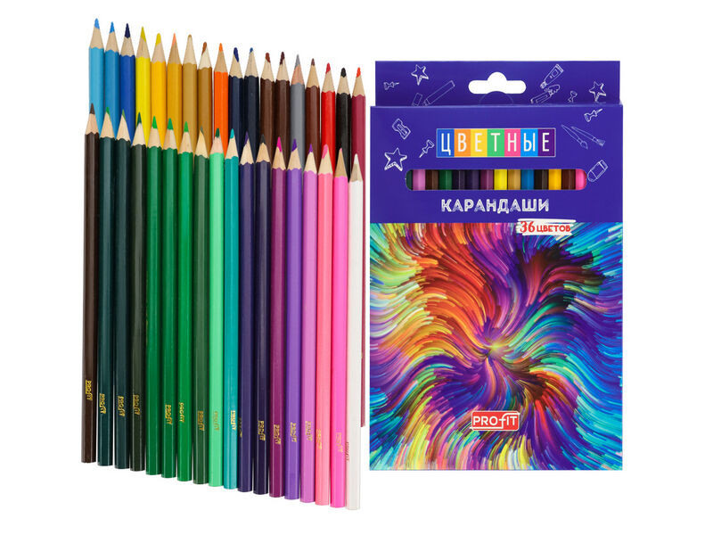 Карандаши цветные 36цв. «СВЕТОВЫЕ УЗОРЫ» d=2,8мм