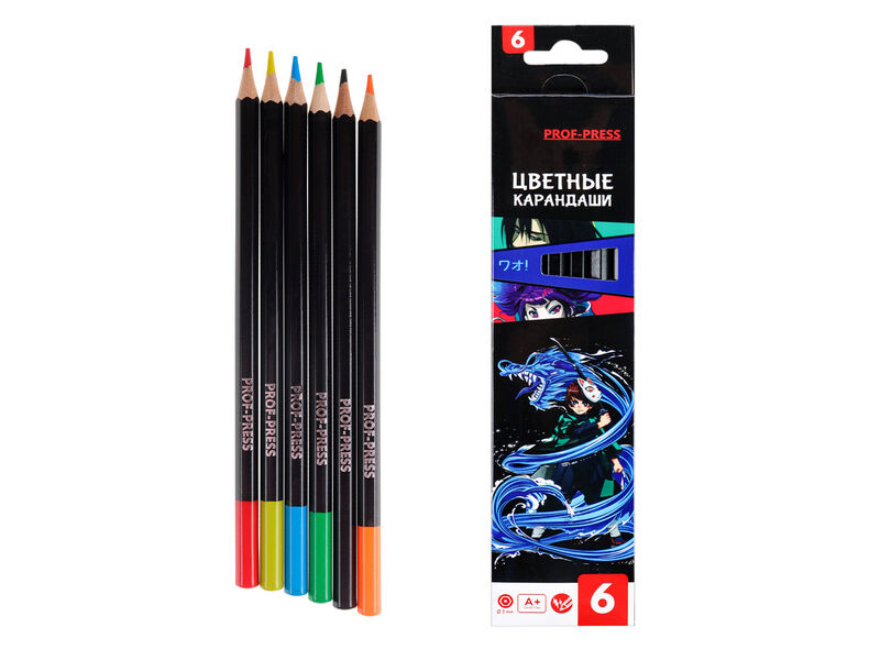 Карандаши цветные 6цв. «АНИМЕ» d=3мм