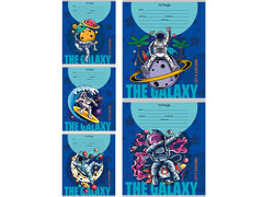 Тетрадь ДОПОЛНИТЕЛЬНАЯ КОСАЯ ЛИНИЯ 12л «ЗАБАВЫ В КОСМОСЕ» (цвет. мелов. обл.)