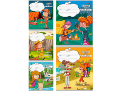 Тетрадь КОСАЯ ЛИНИЯ 12л «ДЕВЧОНКИ В ПОХОДЕ» (цвет. мелов. обл.)