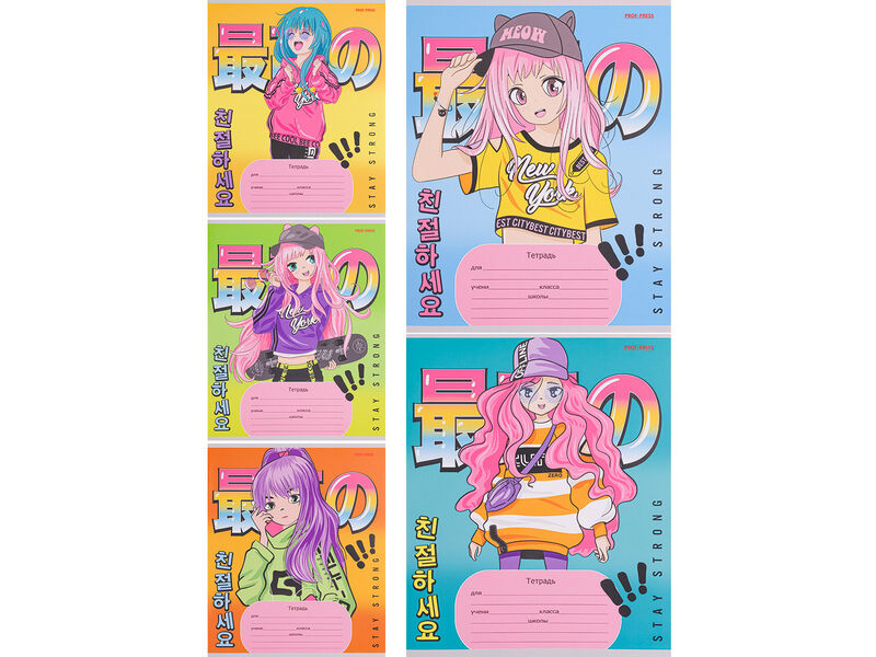 Тетрадь КОСАЯ ЛИНИЯ 12л «МОДНИЦЫ» (цвет. мелов. обл.)