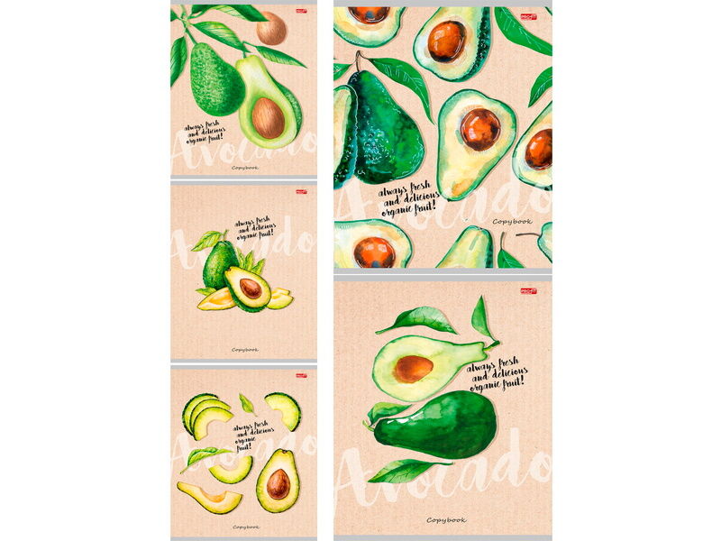 Купить оптом Тетрадь 48 л КЛЕТКА «АВОКАДОМАНИЯ-1» (цвет. мелов. обл.) в Луганске