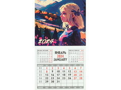 Календарь магнитный 92*163 мм «АНИМЕ-10» (КБС, картон. блок, мелов. бумага)