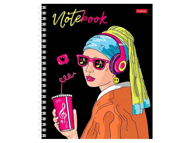 Тетрадь 96 л КЛЕТКА «ДЕВУШКА С СЕРЕЖКОЙ» (гребень, 7БЦ, мелов. картон, офсет)