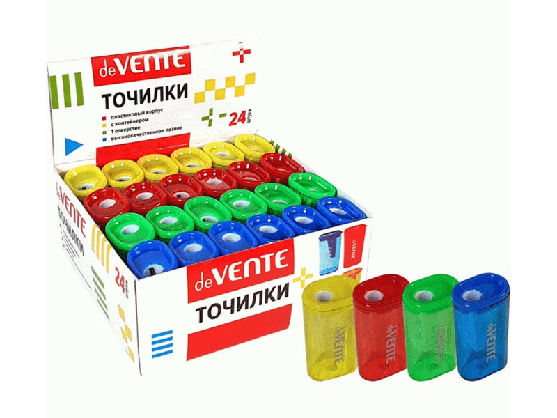 Точилка с контейнером, 1 отверстие «deVENTE» (24шт/уп) 4071313