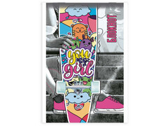 Блокнот А6 40л клетка «ЯРКИЙ СКЕЙТБОРД» (скрепка, офсет)