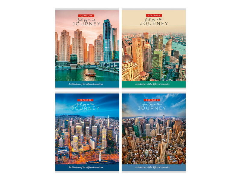 Тетрадь 96 л КЛЕТКА «МЕГАПОЛИСЫ МЕЧТЫ» (мелов. картон, второй блок)