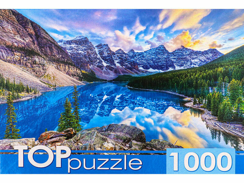 TOPpuzzle ПАЗЛЫ 1000 элементов. КАНАДА. РАССВЕТ НАД ОЗЕРОМ МОРЕЙН
