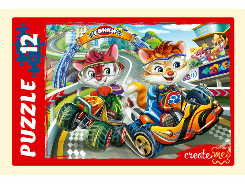 Купить оптом ПАЗЛЫ 12 элементов. ЗАБАВНЫЕ КОТИКИ №5 кратно 32 в Луганске