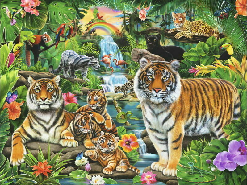 Холст с красками 30х40 см по номерам. УДИВИТЕЛЬНЫЕ ДЖУНГЛИ