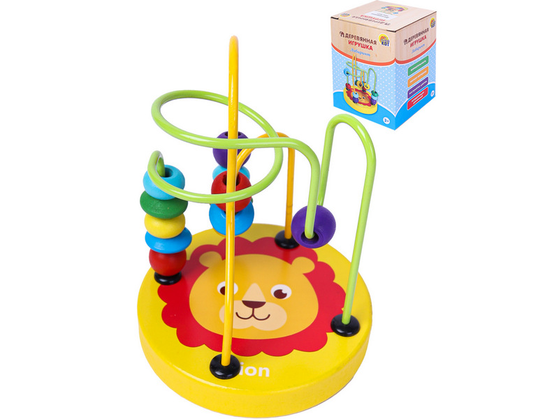 Лабиринт деревянный "ЛЕВ" 9*9*12 см в кор.