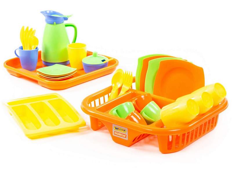 Набор посуды "Алиса" с сушилкой, подносом и лотком на 4 персоны