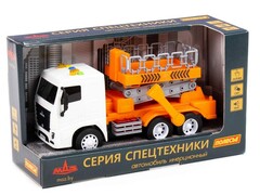 Автомобиль с подъёмником инерц. «МАЗ» (свет, звук) в коробке